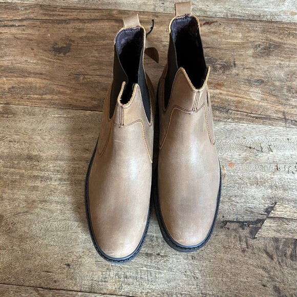 NEW w/TAGS Men\'s Swissbrand Tan LEATHER Boots Industrial Shoes Dress SIZE 10